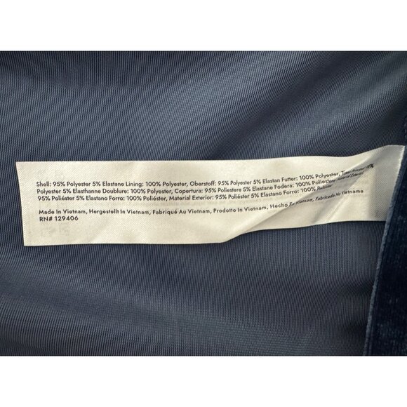 Sexy Blue Velvet Bodycon Sheath Long Sleeve Dress Size L Holiday Party Evening - Picture 5 of 7